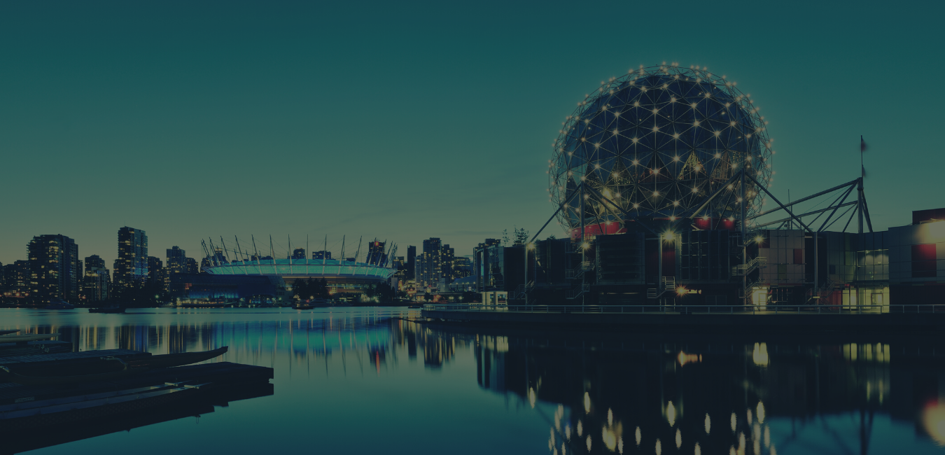Vancouver, British Columbia skyline at night