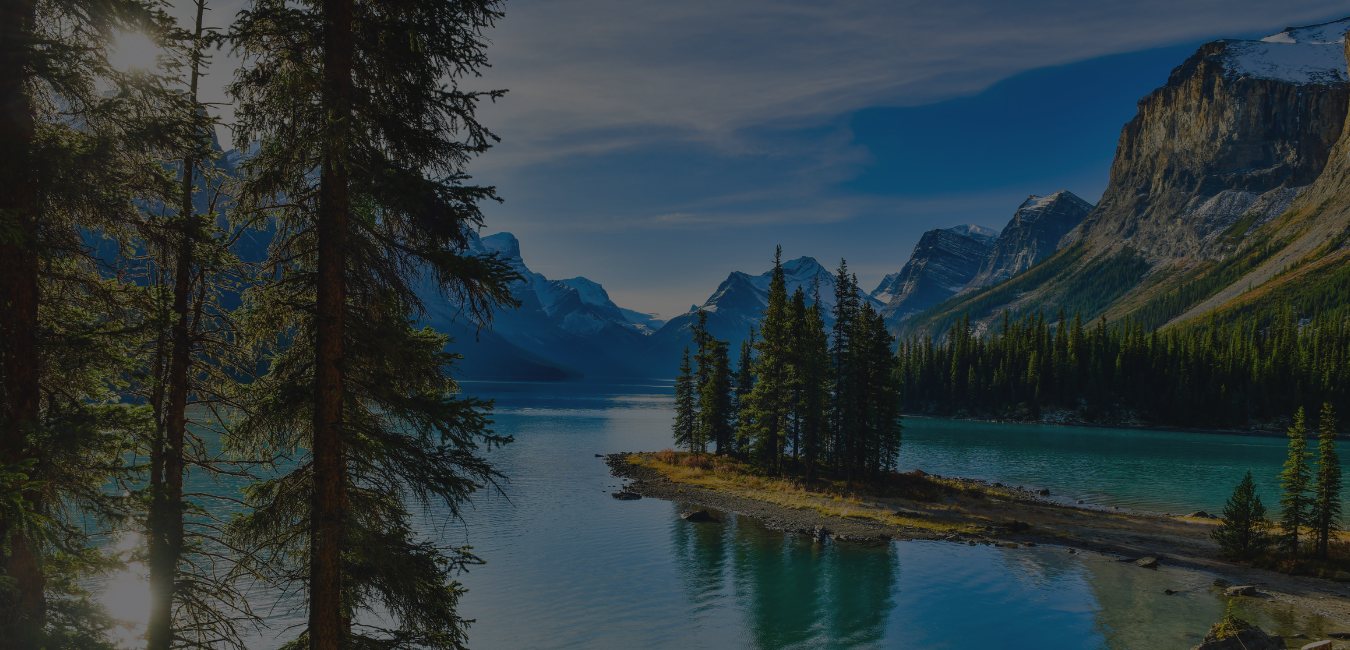 Mountain lake in Jasper National Park, Alberta